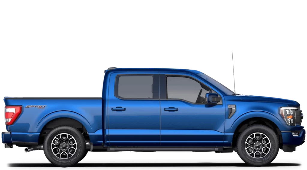 ford sport truck side angle blue transparent