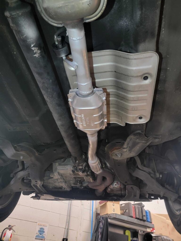 custom exhaust under car
